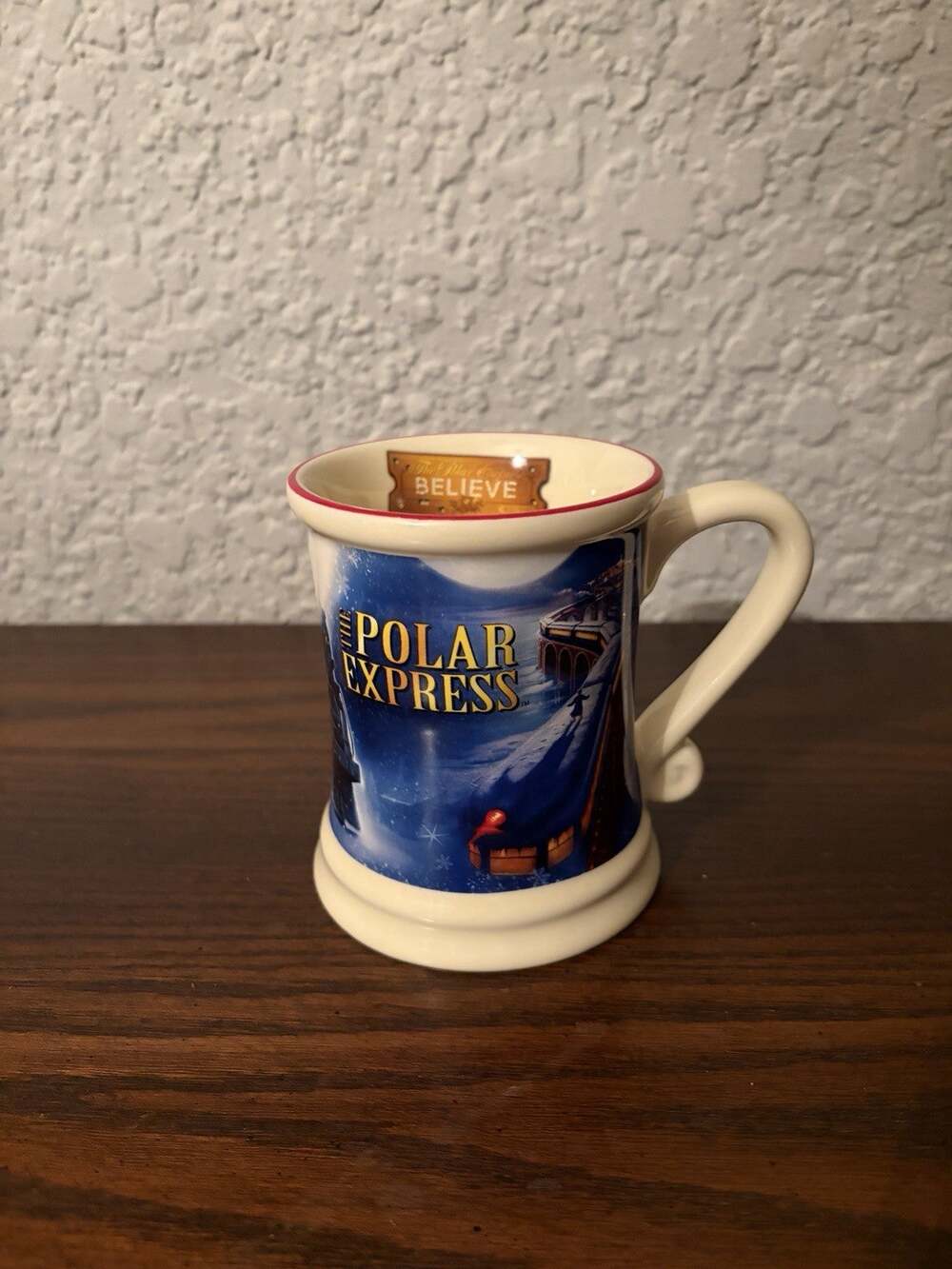 The Polar Express Raised 3D"BELIEVE Ticket Inside" MugChristmas Vibrant Colors